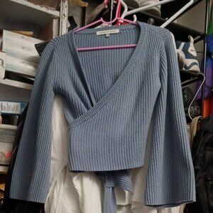 Cupcakes and Cashmere Chavi Wrap Sweater, Size XS, French Blue